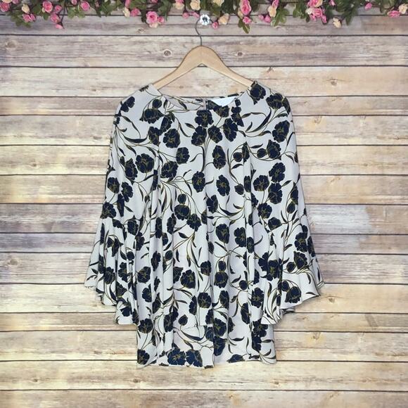 LC Lauren Conrad Runway Collection Floral Print Flutter Top - Picture 2 of 10